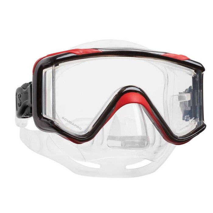 ScubaPro Crystal VU Plus w/Purge - Black/Red/Gray - Clear Skirt