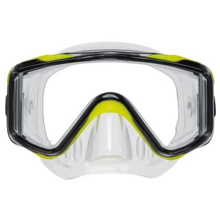 ScubaPro Crystal VU Plus w/o Purge - Black/Yellow/Gray - Clear Skirt
