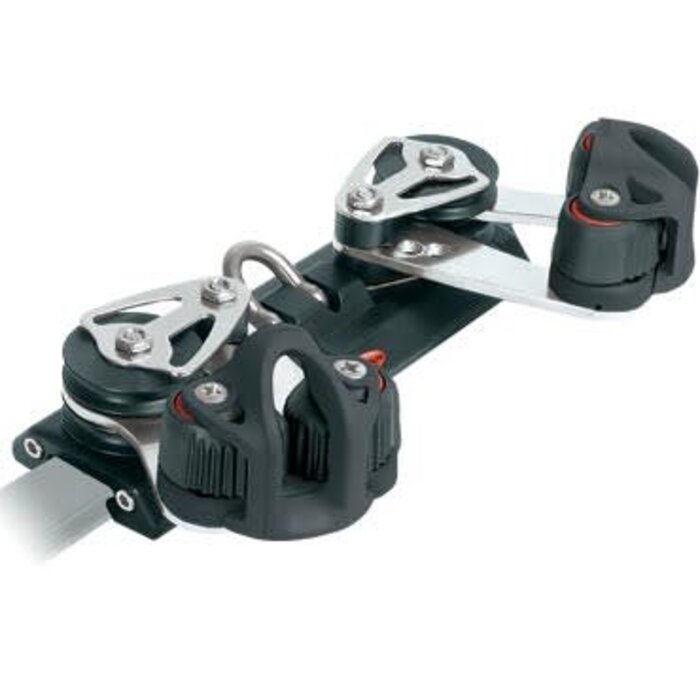 Ronstan Series 22 Traveller Car, 180mm, 4 Control Sheaves, 2 Cleats