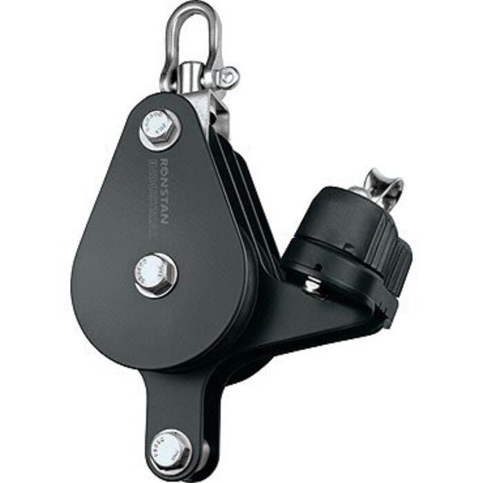 Ronstan Block, Triple,75mm Sheave, Becket, Cleat, Swivel Head
