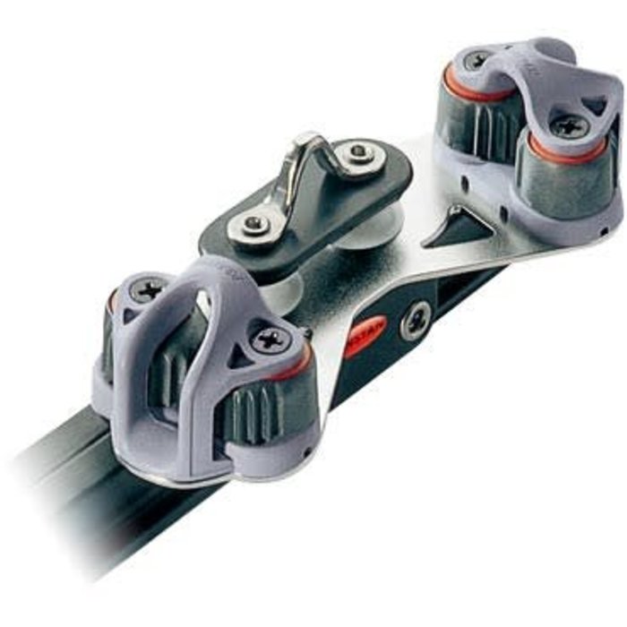 Ronstan Series 19 I-Beam Car, Single Control Sheaves, 2 Cleats