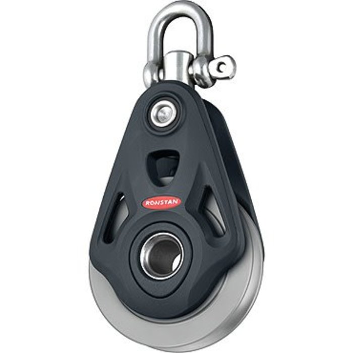 Ronstan Series 75 Core Block, Single, Alum. Rope/Wire Sheave