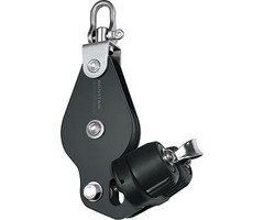 Ronstan Block, Single, 60mm Sheave, Bckt,Cleat 60 Deg. Angle