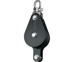 Ronstan Block, Double, 75mm Sheave, Becket, Swivel Shackle Head