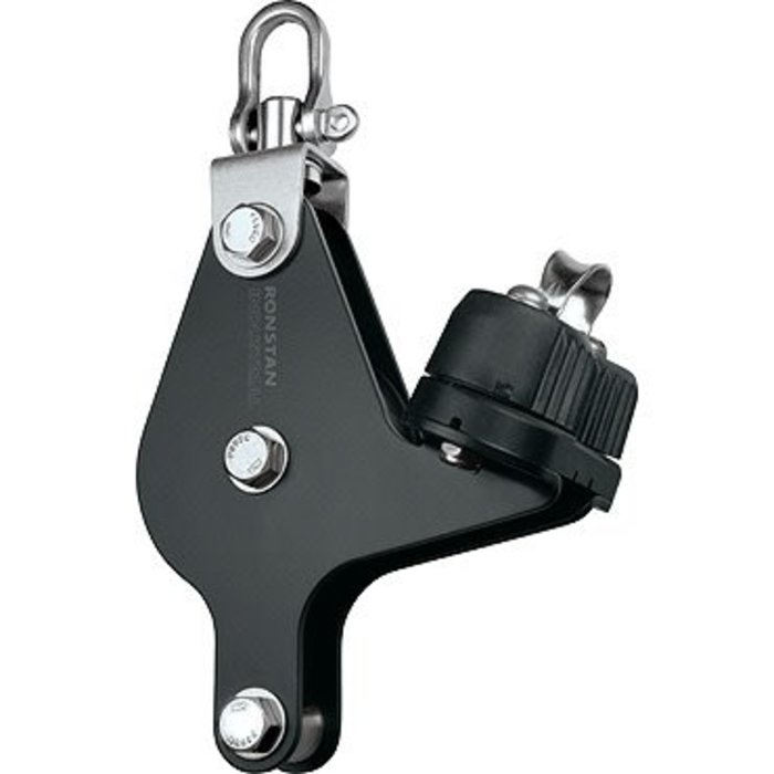 Ronstan Block, Single, 75mm Sheave, Becket, Cleat, Swivel Shckl