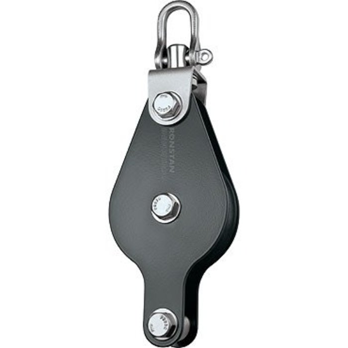 Ronstan Block, Single, 75mm Sheave, Becket, Swivel Shackle Head