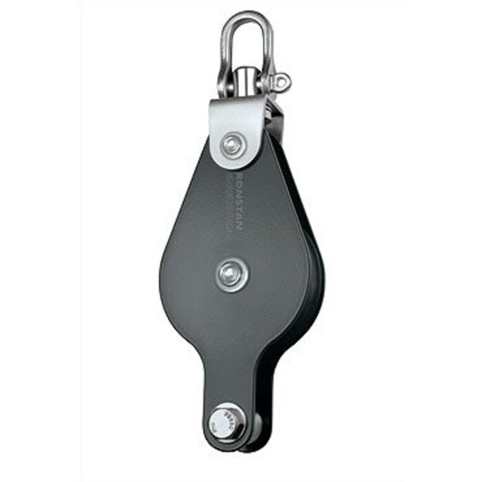 Ronstan Block, Single, 60mm Sheave, Becket, Swivel Shackle Head