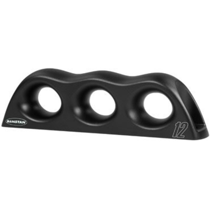 Ronstan Low Friction Fairlead Triple, Aluminum, Black, 12mm