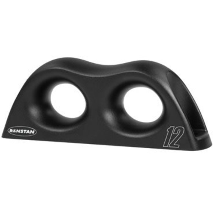 Ronstan Low Friction Fairlead, Double, Aluminum, Black, 12mm