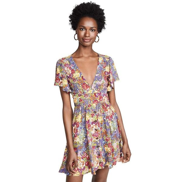 one by auguste magnolia violet mini dress