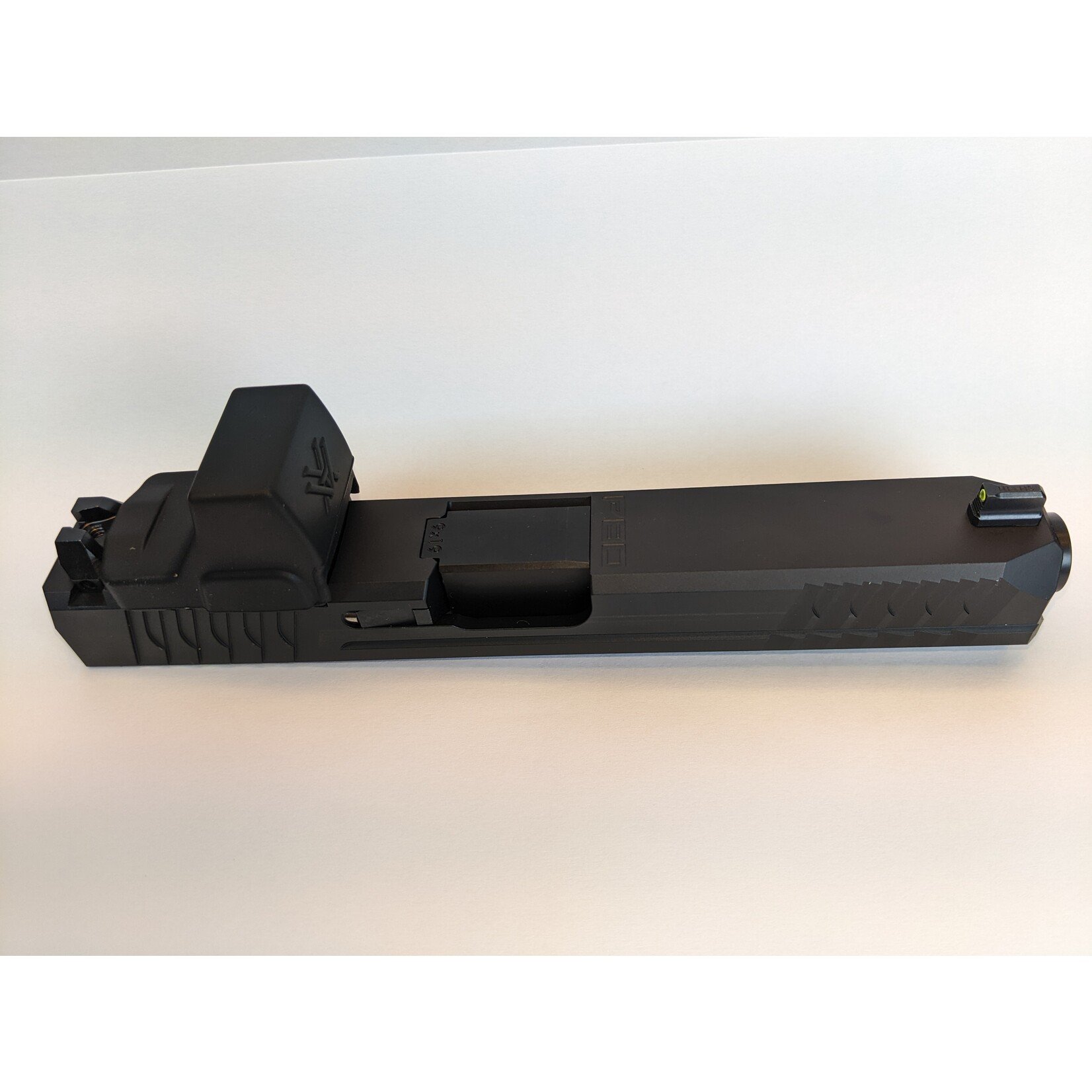 Poly80 Polymer 80 complete Full size slide assembly, PF940V2™/PFS9™, with NineX19  Blackout Night Sights and Vortex 3 moa CCW Defender installed