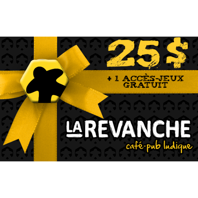 Carte Cadeau 25 La Revanche 1 Acces Jeux Gratuit Boutique La Revanche