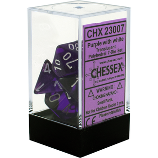 Chessex 7 Dice Set - Transluscent - Purple/White [CHX23007]