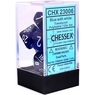 Chessex 7-die set - Translucent - Blue/White [CHX23006]