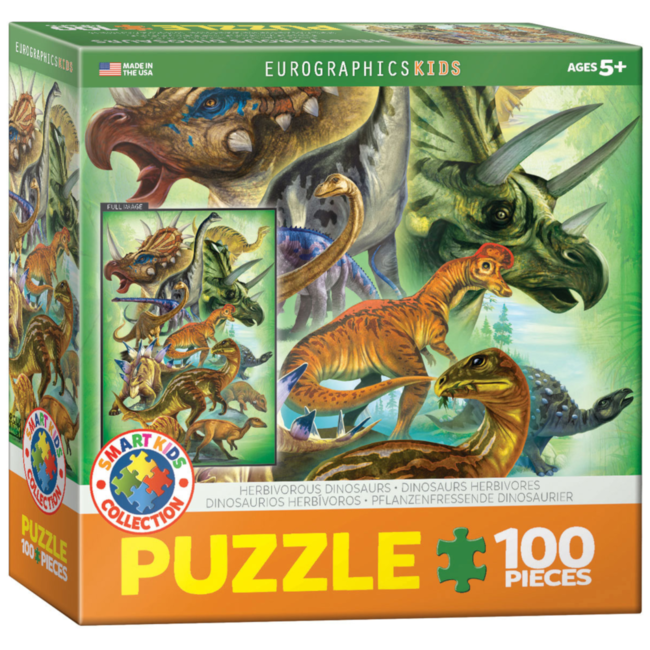 EuroGraphics Puzzle Herbivorous Dinosaurs (100 pieces)