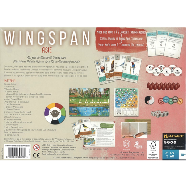Wingspan Extension Asie [French] Board Games Boutique La Revanche