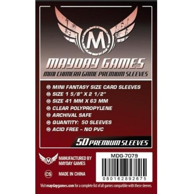 Mayday Games Card sleeves (43mm x 65mm) - 50 pack [MDG-7079]