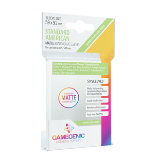 Gamegen!c Matte Sleeves Standard American-Sized Boardgame (59mm x 91mm) - Paquet de 50