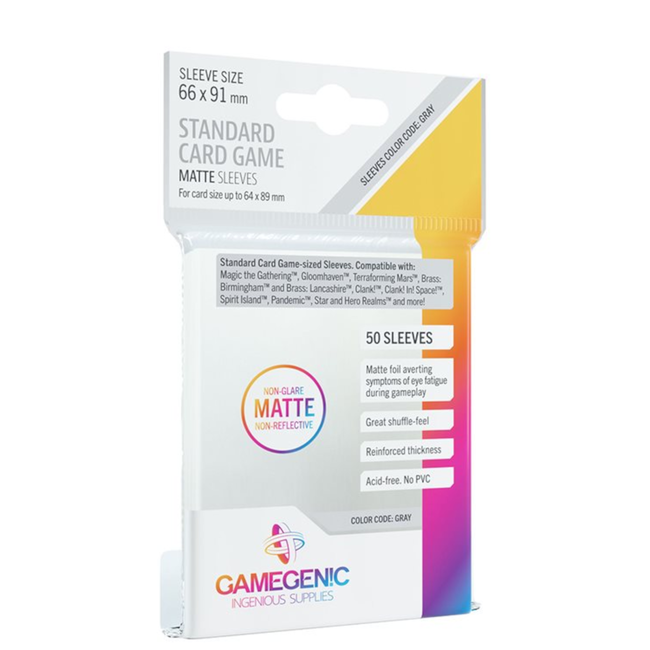 Matte Sleeves Standard Card Game Sleeves (66mm x 91mm) - Paquet de 50