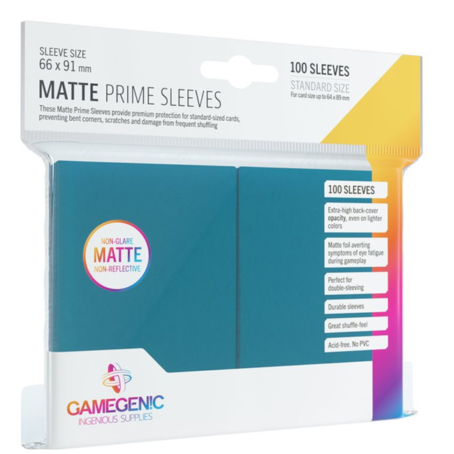 Matte Prime Blue Sleeves (66mm x 91mm) - Pack of 100