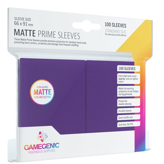 Matte Prime Purple Sleeves (66mm x 91mm) - Pack of 100