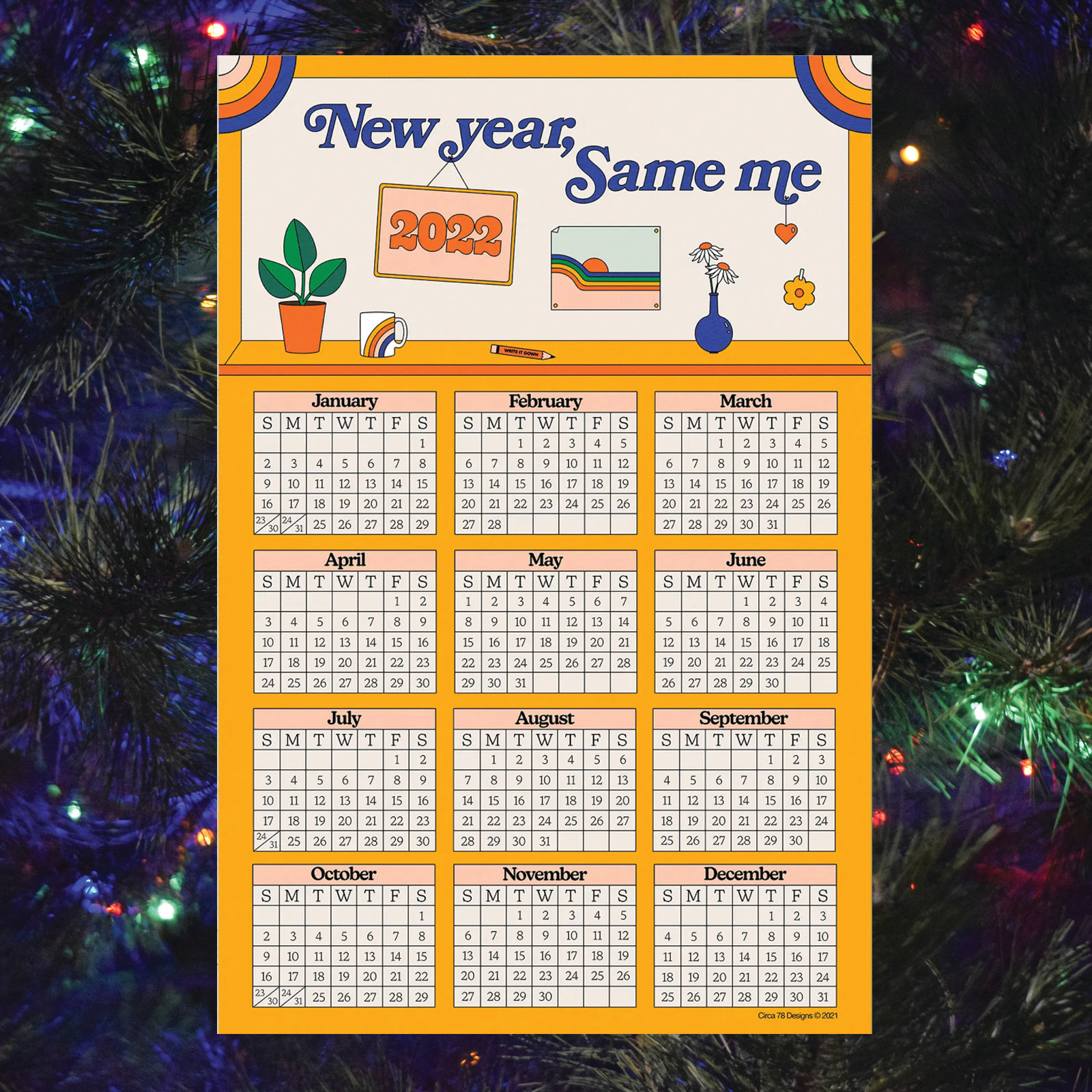 Years With Same Calendar As 2022 2022 Calendar Print New Year Same Me - Greenwich Letterpress