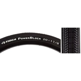 TIRE POWERBLOCK 20x1-1/8 WIRE BK