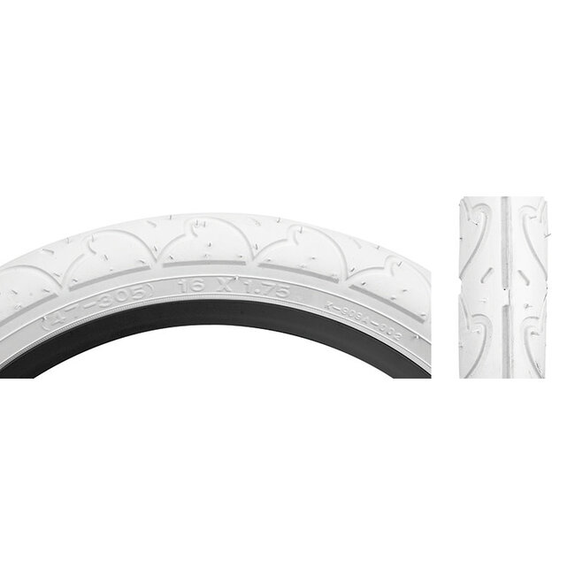SUNLITE TIRES 16x1.75 WHITE K909A WIRE*