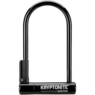 KRYPTONITE Keeper U-Lock - 4 x 8", Keyed, Black, Includes bracket