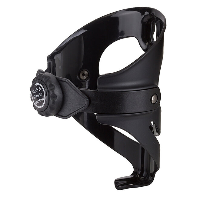 BIKASE BOTTLE CAGE ADJUSTABLE DRINK HOLDER BLK