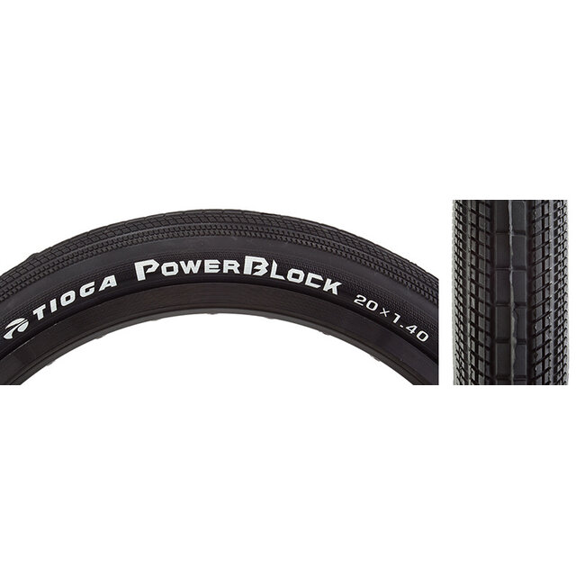 PowerBlock Tire: 20x1.4 Wire Bead Black - SC BICYCLES PowerBlock Tire: 20x1.4 Wire Bead Black - SC BICYCLES