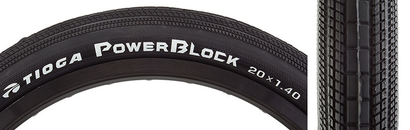 PowerBlock Tire: 20x1.4 Wire Bead Black - SC BICYCLES PowerBlock Tire: 20x1.4 Wire Bead Black - SC BICYCLES