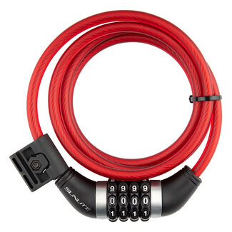 SUNLITE LOCK CABLE COIL RED 8mmx6' w/ bracket