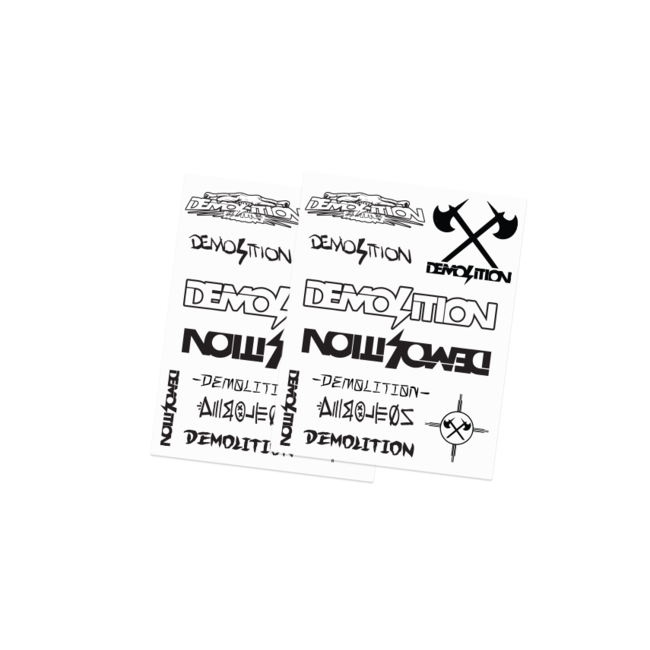 DEMOLITION STICKER SHEET #2 WHITE LETTERING
