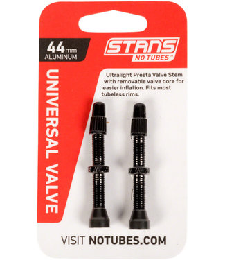 Stan's No Tubes Alloy Valve Stems - 44mm, Pair, Black