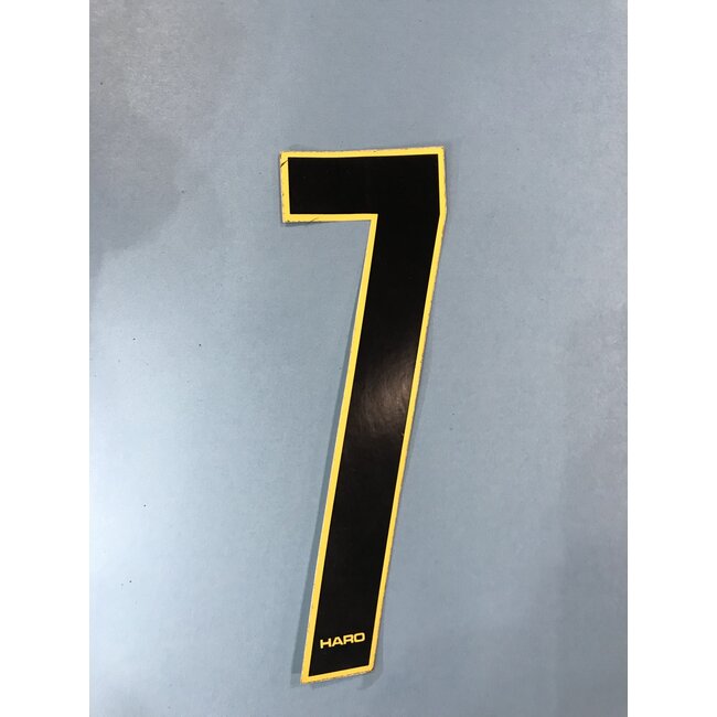 HARO OLD SCHOOL NUMBER BLACK WITH YELLOW TRIM 7"- 7*