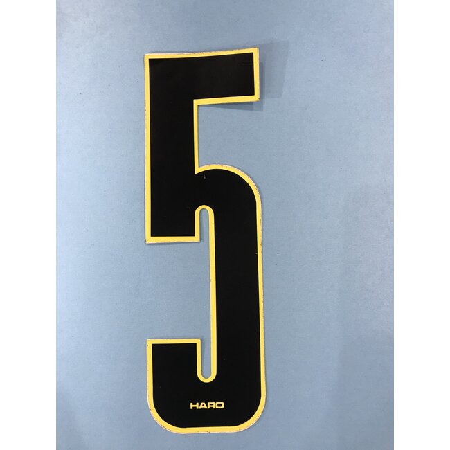 HARO OLD SCHOOL NUMBER BLACK WITH YELLOW TRIM 7"- 5*