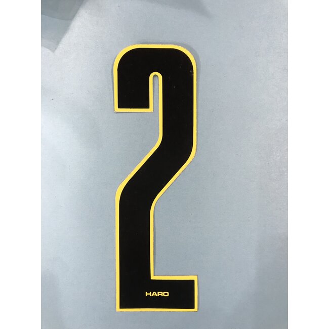 HARO OLD SCHOOL NUMBER  BLACK WITH YELLOW TRIM 7"- 2*