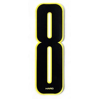 HARO OLD SCHOOL NUMBER BLACK WITH YELLOW TRIM - 7"- 8