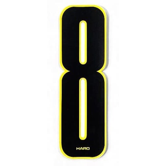 HARO OLD SCHOOL NUMBER BLACK WITH YELLOW TRIM - 7"- 8*