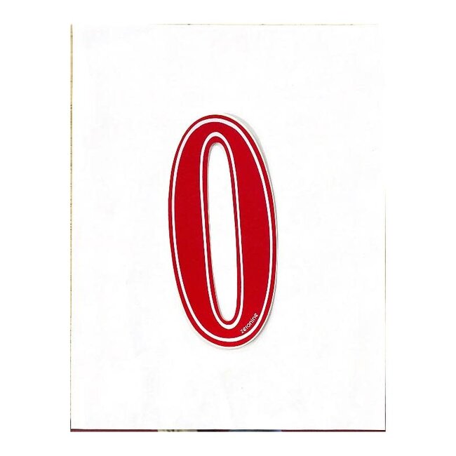 Zeronine Old School Number Sticker 0 - Red/ White - 6"*