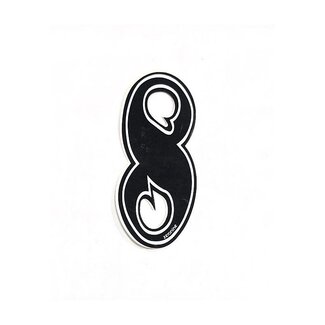 Zeronine Number black with White trim 6" - 8