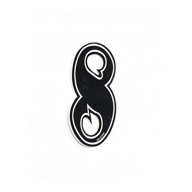 Zeronine Number black with White trim 6" - 8