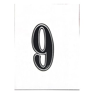 Zeronine Number  9 - Black with White Trim - 6"*
