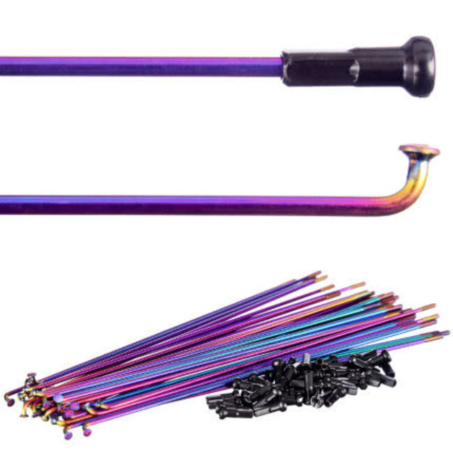 TOTAL BMX DOUBLE BUTTED SPOKES RAINBOW 190MM - 20pcs