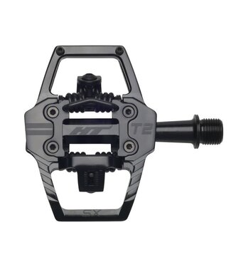 HT Components T2-SX Pedals - Dual Sided Clipless with Platform, Aluminum, 9/16", Stealth Black