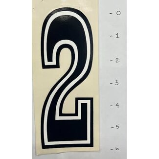 STICKER NUMBER 2 - 6" - BLACK/WHITE TRIM*