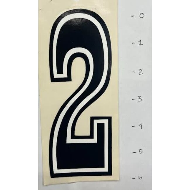STICKER NUMBER 2 - 6" - BLACK/WHITE TRIM*