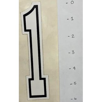 STICKER NUMBER 1 - WHITE 6"