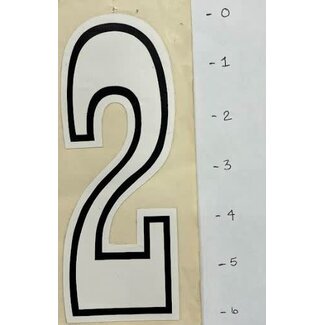 STICKER NUMBER 2 - WHITE 6"*
